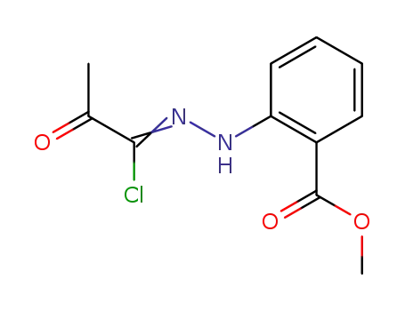 Molecular Structure of 86098-11-5 (Benzoic acid, 2-[(1-chloro-2-oxopropylidene)hydrazino]-, methyl ester)