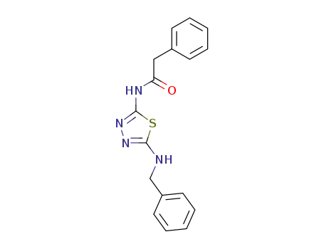 Molecular Structure of 109853-22-7 (Benzeneacetamide, N-[5-[(phenylmethyl)amino]-1,3,4-thiadiazol-2-yl]-)