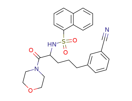 Molecular Structure of 83101-50-2 (5-(3-Cyanphenyl)-2-α-naphthylsulfonylaminovaleriansaeuremorpholid)