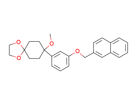 Molecular Structure of 130768-26-2 (1,4-Dioxaspiro[4.5]decane,
8-methoxy-8-[3-(2-naphthalenylmethoxy)phenyl]-)