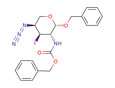 benzyl 4-azido-2-(benzyloxycarbonylamino)-2,3,4-trideoxy-3-iodo-β-L-arabinopyranose