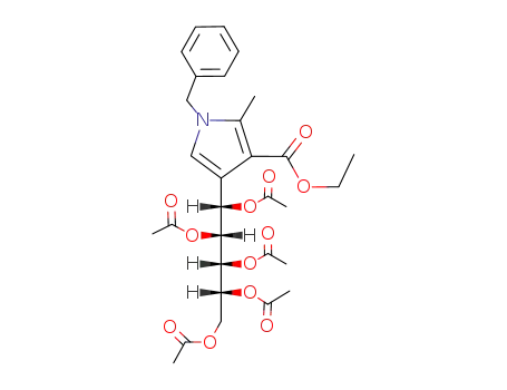 1-Benzyl-2-methyl-4-((1S,2R,3R,4R)-1,2,3,4,5-pentaacetoxy-pentyl)-1H-pyrrole-3-carboxylic acid ethyl ester