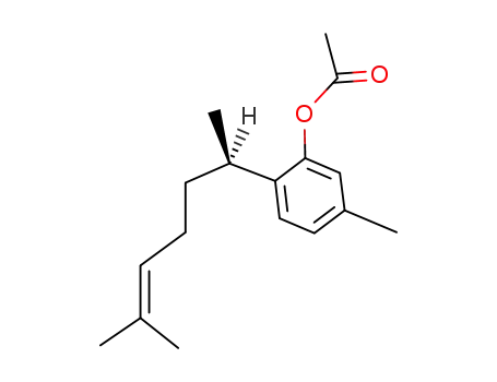 Molecular Structure of 66656-02-8 (Phenol, 2-(1,5-dimethyl-4-hexenyl)-5-methyl-, acetate, (R)-)