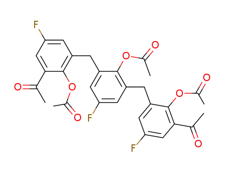 Acetic acid 2,6-bis-(2-acetoxy-3-acetyl-5-fluoro-benzyl)-4-fluoro-phenyl ester