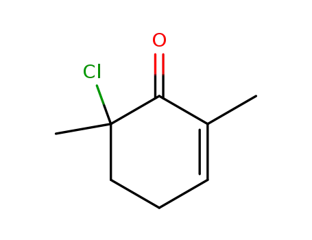 Molecular Structure of 89529-60-2 (2-Cyclohexen-1-one,  6-chloro-2,6-dimethyl-)