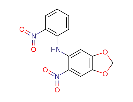 Molecular Structure of 93399-40-7 (1,3-Benzodioxol-5-amine, 6-nitro-N-(2-nitrophenyl)-)