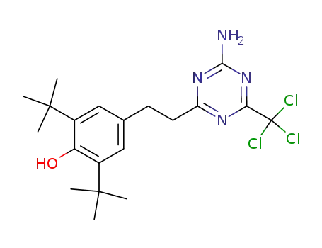 2-amino-4-trichloromethyl-6-<β-(4-hydroxy-3,5-di-tert-butylphenyl)ethyl>-sym-triazine