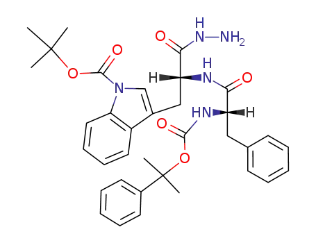Molecular Structure of 116246-67-4 (D-Tryptophan,
1-[(1,1-dimethylethoxy)carbonyl]-N-[N-[(1-methyl-1-phenylethoxy)carbon
yl]-L-phenylalanyl]-, hydrazide)