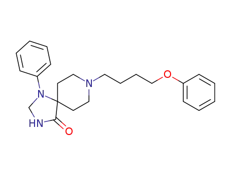 Molecular Structure of 1054-90-6 (8-(4-phenoxy-butyl)-1-phenyl-1,3,8-triaza-spiro[4.5]decan-4-one)