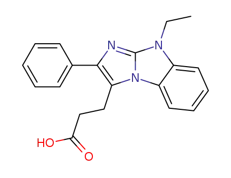 Molecular Structure of 86043-52-9 (3-(9-Ethyl-2-phenyl-9H-benzo[d]imidazo[1,2-a]imidazol-3-yl)-propionic acid)
