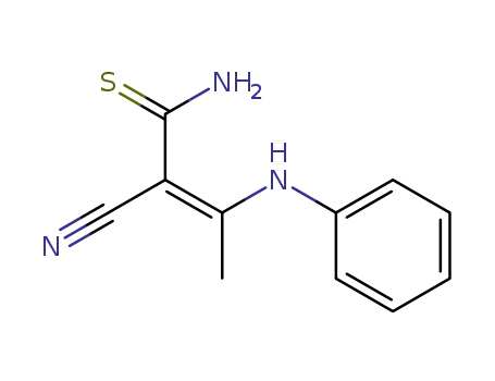Molecular Structure of 836607-08-0 (2-Butenethioamide, 2-cyano-3-(phenylamino)-, (2Z)-)