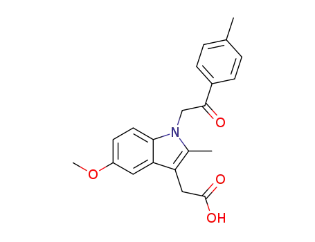 Molecular Structure of 106287-91-6 (1-(4-Methylphenacyl)-2-methyl-5-methoxyindol-3-ylacetic acid)