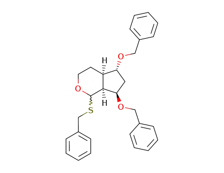 Molecular Structure of 88388-32-3 (Cyclopenta[c]pyran,
octahydro-5,7-bis(phenylmethoxy)-1-[(phenylmethyl)thio]-)