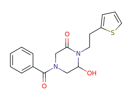 4-Benzoyl-6-hydroxy-1-[2-(thiophen-2-yl)ethyl]piperazin-2-one