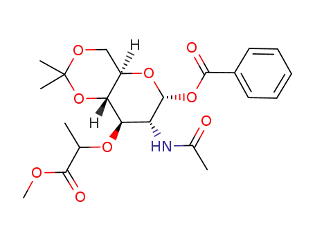 2-acetamido-1-O-benzoyl-2-deoxy-4,6-O-isopropylidene-3-O-<D-1-(methoxycarbonyl)ethyl>-α-D-glucopyranose