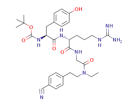[(S)-1-{(R)-1-[({[2-(4-Cyano-phenyl)-ethyl]-ethyl-carbamoyl}-methyl)-carbamoyl]-4-guanidino-butylcarbamoyl}-2-(4-hydroxy-phenyl)-ethyl]-carbamic acid tert-butyl ester