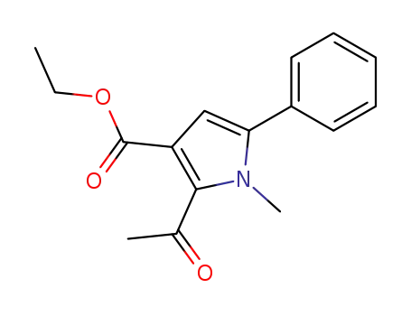 Molecular Structure of 114325-38-1 (1H-Pyrrole-3-carboxylic acid, 2-acetyl-1-methyl-5-phenyl-, ethyl ester)