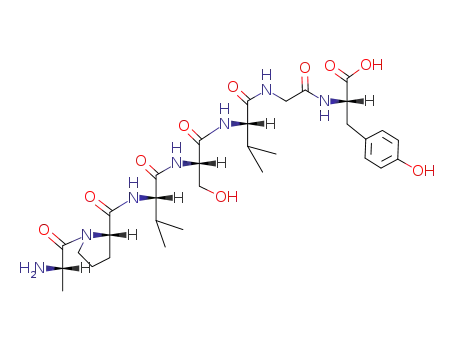 Molecular Structure of 84274-27-1 (L-Tyrosine,
N-[N-[N-[N-[N-(1-L-alanyl-L-prolyl)-L-valyl]-L-seryl]-L-valyl]glycyl]-)
