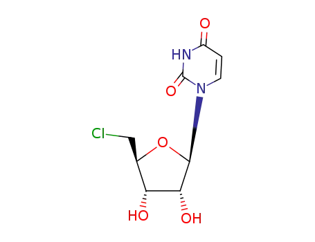 Molecular Structure of 19556-54-8 (1-(5-chloro-5-deoxypentofuranosyl)pyrimidine-2,4(1H,3H)-dione)