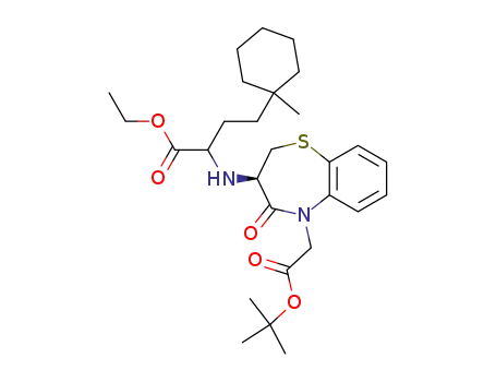2-((R)-5-tert-Butoxycarbonylmethyl-4-oxo-2,3,4,5-tetrahydro-benzo[b][1,4]thiazepin-3-ylamino)-4-(1-methyl-cyclohexyl)-butyric acid ethyl ester