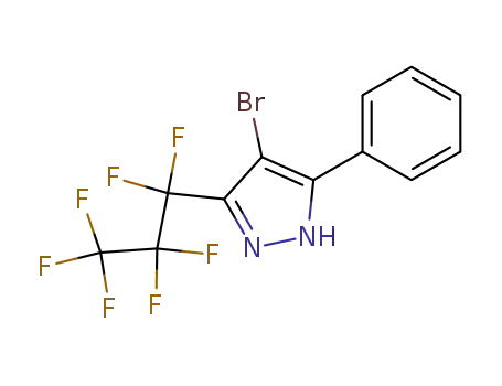 Molecular Structure of 82633-52-1 (4-bromo-3-(heptafluoroprop-1-yl)-5-(phenyl)pyrazole )