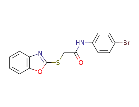 Molecular Structure of 86109-44-6 (2-(benzo[d]oxazol-2-ylthio)-N-(4-bromophenyl)acetamide)
