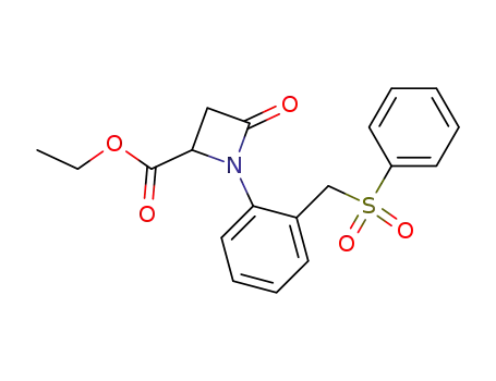 Molecular Structure of 154959-86-1 (1-(2-Phenylsulfonylmethyl-phenyl)-4-oxoazetidin-2-carbonsaeureethylester)