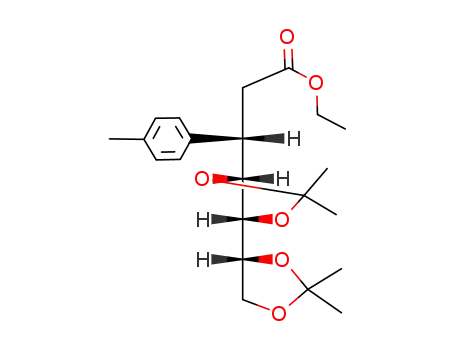 ethyl 2,3-dideoxy-4,5:6,7-di-O-isopropylidene-3C-(p-tolyl)-D-manno-heptonate