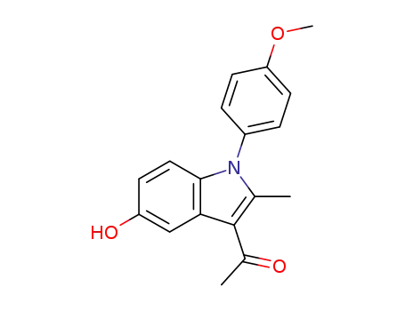Molecular Structure of 5546-17-8 (1-[5-HYDROXY-1-(4-METHOXY-PHENYL)-2-METHYL-1H-INDOL-3-YL]-ETHANONE)