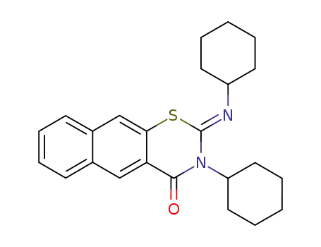Molecular Structure of 109151-50-0 (4H-Naphtho[2,3-e]-1,3-thiazin-4-one,
3-cyclohexyl-2-(cyclohexylimino)-2,3-dihydro-)