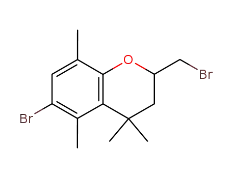 Molecular Structure of 92617-63-5 (2H-1-Benzopyran,
6-bromo-2-(bromomethyl)-3,4-dihydro-4,4,5,8-tetramethyl-)