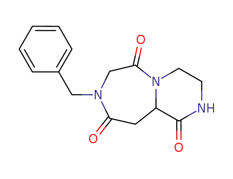 Molecular Structure of 153894-16-7 (8-benzylperhydropyrazino<1,2-d><1,4>diazepine-1,6,9-trione)