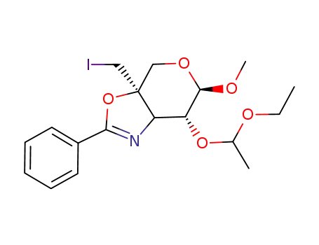 2'-phenyl-(methyl 3,4-dideoxy-2-O-α-ethoxyethyl-4-C-iodomethyl-α-L-arabinopyranosido)-<3,4:4',5'>-Δ<sup>2'</sup>-oxazoline