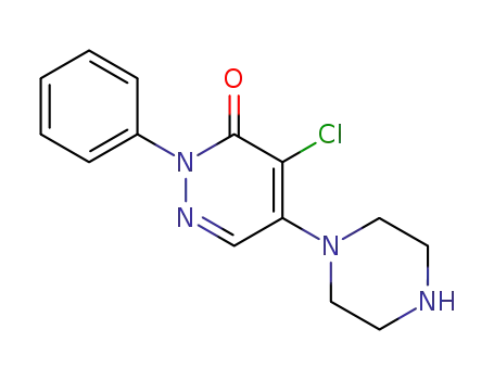 Molecular Structure of 153276-35-8 (4-CHLORO-2-PHENYL-5-PIPERAZINOPYRIDAZIN-3(2H)-ONE)