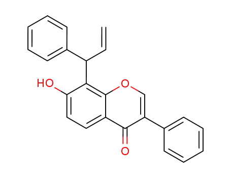 Molecular Structure of 139591-56-3 (4H-1-Benzopyran-4-one, 7-hydroxy-3-phenyl-8-(1-phenyl-2-propenyl)-)