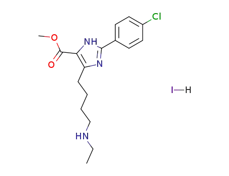 Molecular Structure of 134471-58-2 (methyl 2-(4-chlorophenyl)-4-<4-(ethylamino)butyl>imidazole-5-carboxylate hydroiodide)