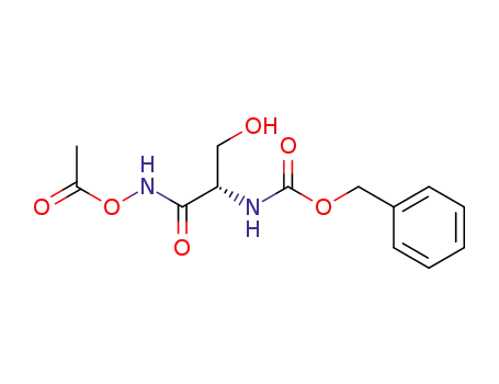 Molecular Structure of 88144-08-5 (Carbamic acid, [2-[(acetyloxy)amino]-1-(hydroxymethyl)-2-oxoethyl]-,
phenylmethyl ester, (S)-)