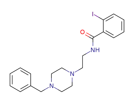 Molecular Structure of 100221-89-4 (Benzamide, 2-iodo-N-[2-[4-(phenylmethyl)-1-piperazinyl]ethyl]-)