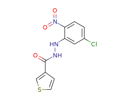 Molecular Structure of 158224-93-2 (3-Thiophenecarboxylic acid, 2-(5-chloro-2-nitrophenyl)hydrazide)