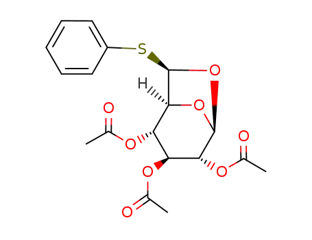 .beta.-D-Glucopyranose, 1,6-anhydro-6-C-(phenylthio)-, triacetate, (6R)-