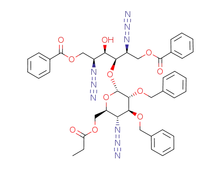 2,5-diazido-3-O-(4-azido-2,3-di-O-benzyl-6-O-propionyl-α-D-glucopyranosyl)-1,6-di-O-benzoyl-2,5-dideoxy-L-iditol