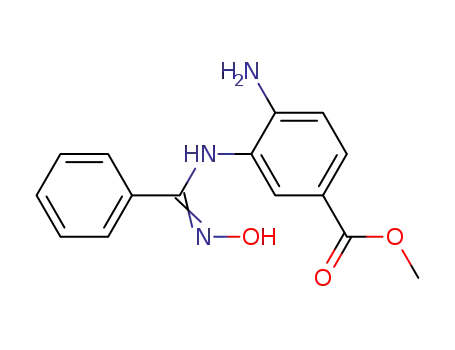 Molecular Structure of 86255-36-9 (N-(2-amino-5-methoxycarbonylphenyl)benzamide oxime)