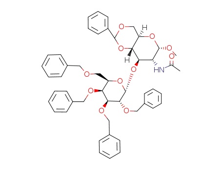 Methyl O-(2,3,4,6-tetra-O-benzyl-α-D-galactopyranosyl)-(1->3)-2-acetamido-4,6-O-benzylidene-2-deoxy-α-D-glucopyranoside