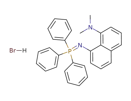 Molecular Structure of 139264-98-5 (1,8-Naphthalenediamine,
N,N-dimethyl-N'-(triphenylphosphoranylidene)-, monohydrobromide)