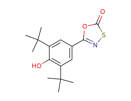 Molecular Structure of 114522-42-8 (1,3,4-Oxathiazol-2-one, 5-[3,5-bis(1,1-dimethylethyl)-4-hydroxyphenyl]-)