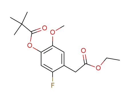 ethyl 3-methoxy-4-trimethylacetoxy-6-fluorophenylacetate