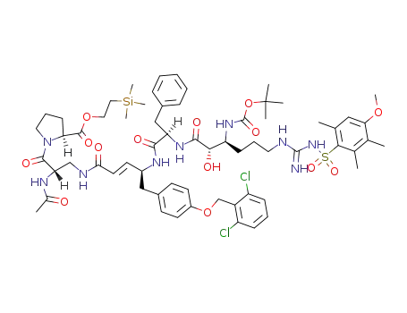 Molecular Structure of 169393-67-3 (C<sub>64</sub>H<sub>87</sub>Cl<sub>2</sub>N<sub>9</sub>O<sub>14</sub>SSi)
