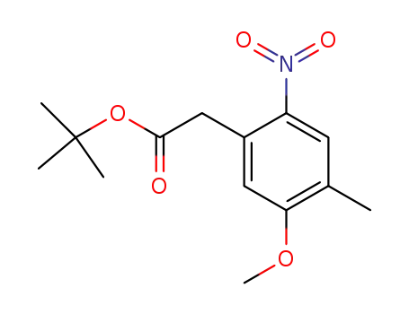 Molecular Structure of 98911-42-3 (2-(5-Methoxy-4-methyl-2-nitrophenyl)essigsaeure-tert-butylester)