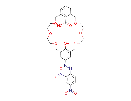 13-(2,4-Dinitro-phenylazo)-30-hydroxy-3,6,9,17,20,23-hexaoxa-tricyclo[23.3.1.1<sup>11,15</sup>]triaconta-1<sup>(29)</sup>,11,13,15<sup>(30)</sup>,25,27-hexaene-29-carboxylic acid