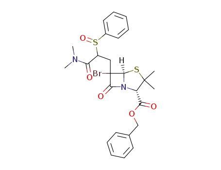 (2S,5R)-6-(2-Benzenesulfinyl-2-dimethylcarbamoyl-ethyl)-6-bromo-3,3-dimethyl-7-oxo-4-thia-1-aza-bicyclo[3.2.0]heptane-2-carboxylic acid benzyl ester